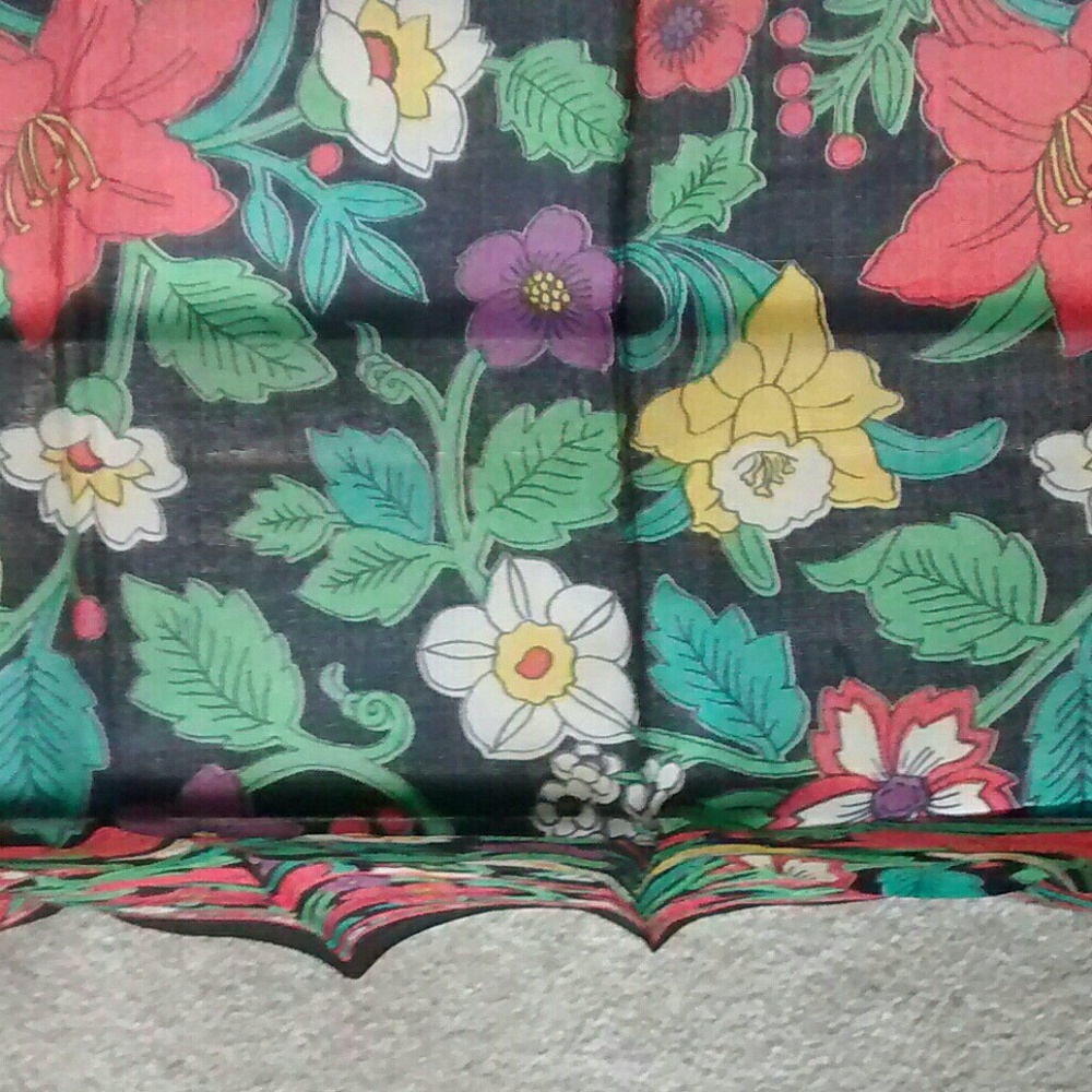 Square Multicolor Flower Scarf